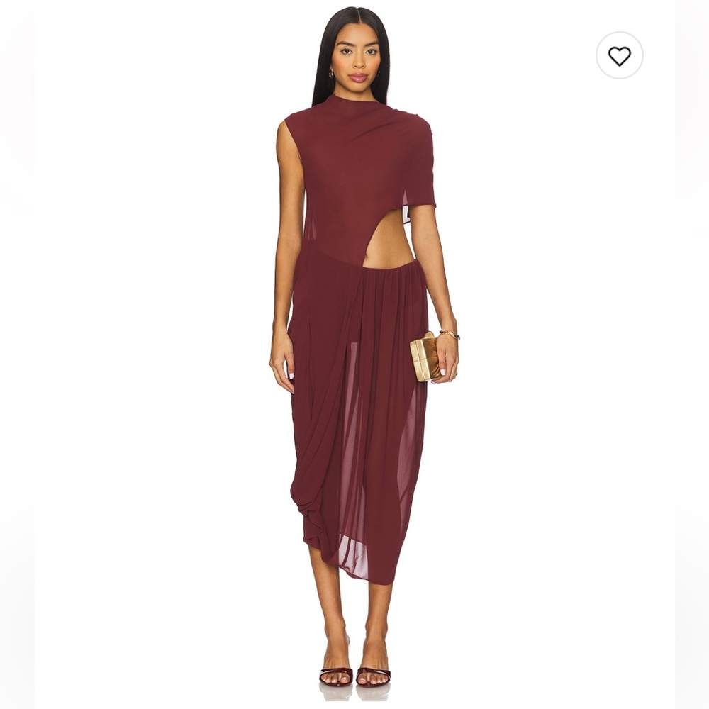 Camila Coelho Deep Red Asymmetrical Dress